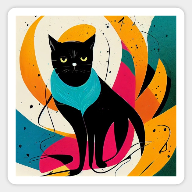 Abstract Cat Sticker by n23tees